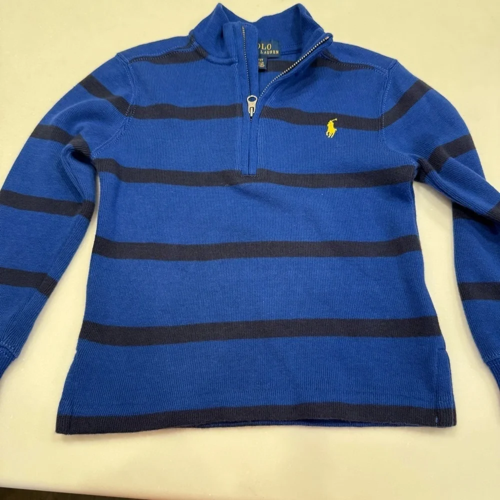 Ralph Lauren Boys 1/4 Zip Sweater & Plaid Shirt Sz 3/3T